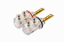 Акустический разъем тип "банан" Phaze Audio SpPlug. Цвет: TP/RED [Прозрачный/Красный]