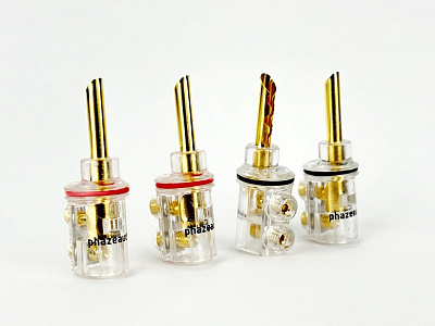 Разъёмы Phaze Audio SpPLUG прозрачный тип «банан» комплект 4 шт (2 цвета)